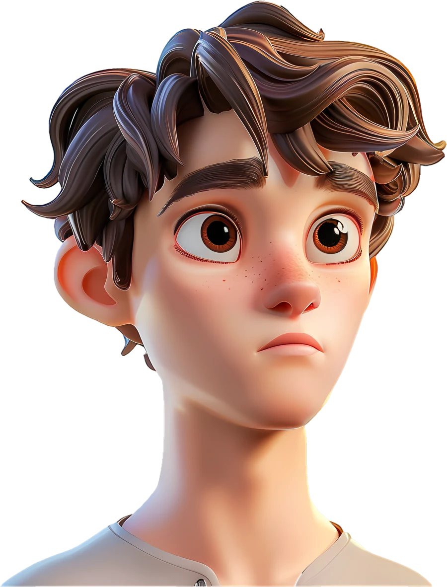3D cartoon portrait of Akshit